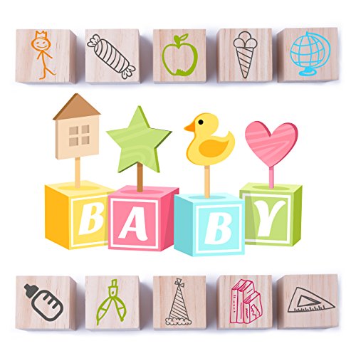 24pcs Solid Wood Craft Blocks DIY Crafts Carving Painting Art Supplies for Puzzle Making,2inch