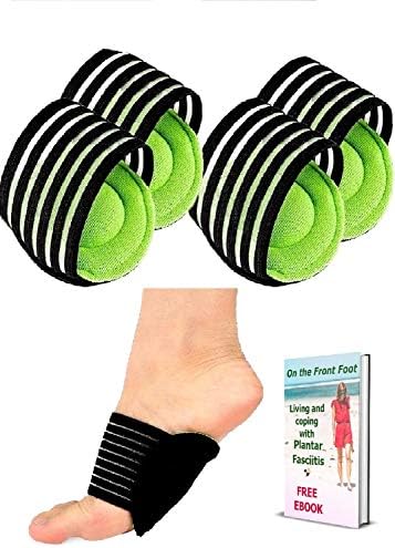 Cushioned Foot Arch Supports Plantar Fasciitis relieve - 4 INSOLES +FREE EBOOK SUPPORT Padded flat feet running insoles aid Compression Orthotic Insoles socks 2 PAIRS of Plantar Fasciitis Insoles