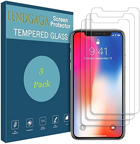 iPhone X Screen Protector, Lendgaga ｛3-Pack｝ Premium Tempered Glass Screen Protector Film for Apple iPhone X [4.7"inch]