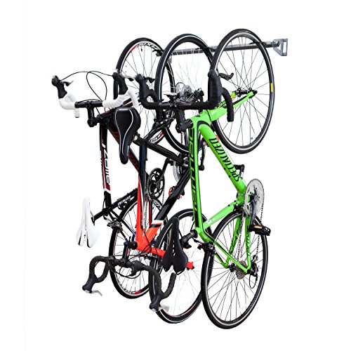 Monkey Bars Wall Bike Rack 2.0 - Stores 3 Bikes - Heavy Duty Bike Wall Mount