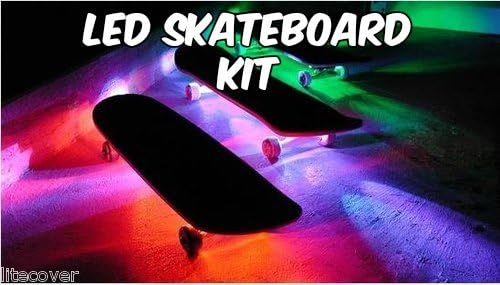 x2 LED Skateboard Kits Battery Powered 5050 20 Color Options 19 Modes Light Strip Kit
