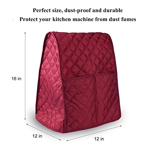 Stand Mixer Cover Dust-proof with Organizer Bag for Kitchen Mixer (Red)