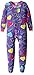 Komar Kids Girls' Big Footed Blanket Sleeper, Purple Hearts, Medium