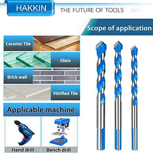 Hakkin 12 Pcs Masonry Drill Bits Set, 3mm 12mm Concrete Drill Bits