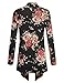 BH B.I.L.Y USA Women's Open Front Drape Hem Light Weight Cardigan Floral Printed Black 1 XXX-Large