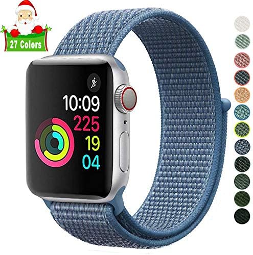 Lrapple Compatible with Apple Watch Band 38mm 40mm 42mm 44mm,Soft Nylon Sport Loop,with Hook and Loop Fastener,Replacement Band Compatible for iWatch Series 4/3/2/1
