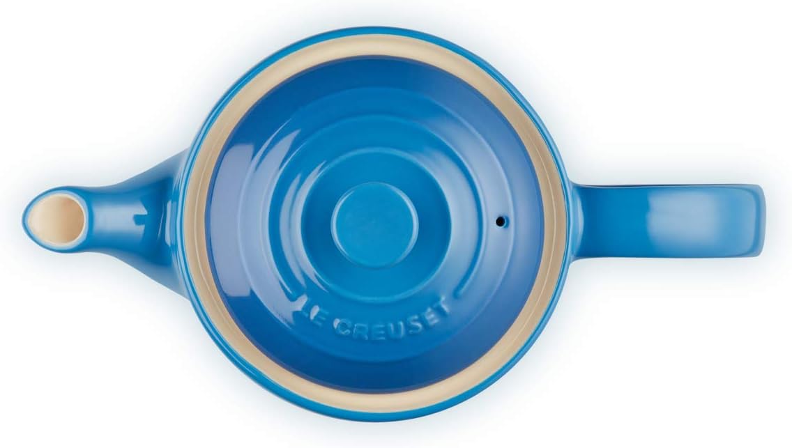 Le Creuset Geëmailleerde klassieke theepot van aardewerk, 1,3 liter, voor 3-4 kopjes, vuursteen, 70702134440000