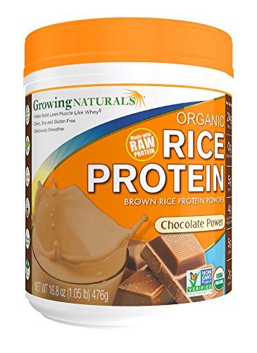 Growing Naturals Organic Rice Protein Powder, Chocolate, 16.8 Ounce