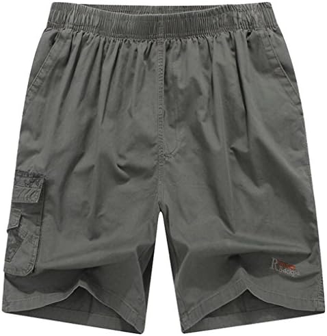 YGT Men's Cotton Full Elastic Waist Cargo Performance Baseline Short