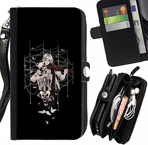 QUEEN PATTERN FOR SAMSUNG GALAXY J1 MINI / GALAXY J1 NXT Anime Violin Girl Zipper Wallet With Strap Card Holder Case Cover