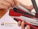 Bostitch Office InPower Spring-Powered Premium Desktop Stapler - One Finger, No Effort, Red/Silver (1117)
