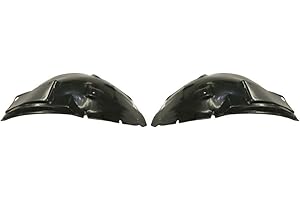 Evan Fischer Fender Liner Front, Driver and Passenger Side, Front Section Compatible with 2005-2009 Ford Mustang Plastic Material, Set of 2, (2) Fender Liners - FO1251129, FO1250128