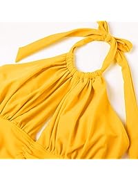 CASTDREAM Traje de baño de una pieza con cuello halter, monokini fruncido