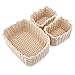 EZOWare Set of 3 Decorative Soft Woven Cotton Rope Nursery Room Baskets Bins Storage Organizer, Perfect for Storing kids Baby Closets, Toys Small Items - White