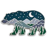 Pinsanity Bear Mountain Landscape at Night Enamel Lapel Pin