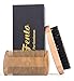 Fento Boar Bristle Beard Brush and Beard Comb Set - For Men Beard and Mustache, Thick & Thin Teeth Sandal Wood Comb, With Gift Box and Carrying Bag