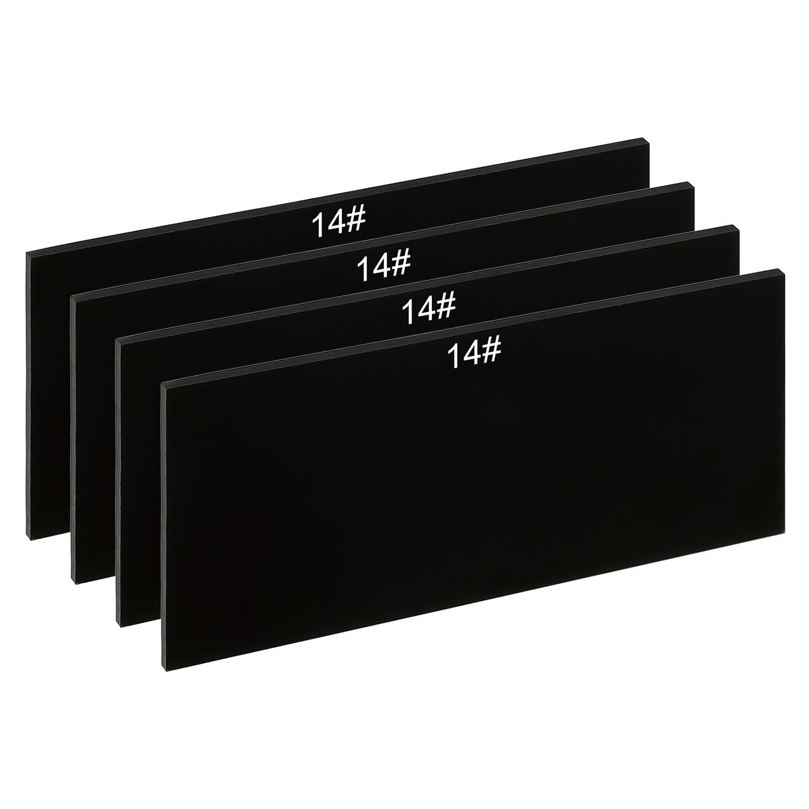 PATIKIL Welding Len Shade 14 Glass 4-1/4" x 2", 4Pcs Hardened Glass Black Darkening Filter Plates Covers Replacement for Weld Helmet Hood