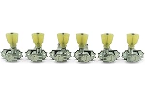 Kluson Revolution G-Mount Diecast Tuners - 3 Per Side - Pearloid Keystone Button Chrome