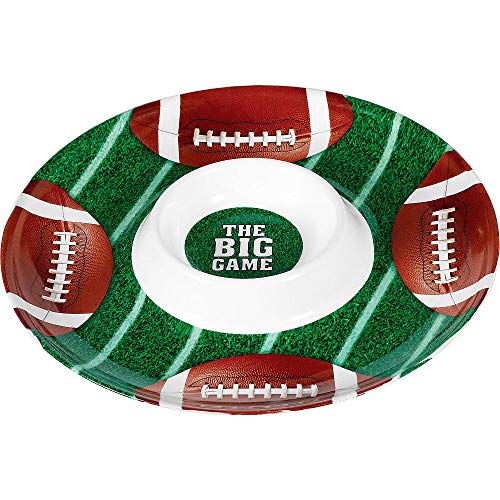 Party City Football Serveware Supplies, Include a Serving Tray, a Chip