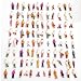Kingzer 100pcs HO Scale coloful 1:100 Painted Model Train Park People Figures
