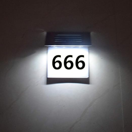 Mobestech Solar Door Plaque LED Light up House Numbers Address Sign