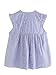 Floerns Women's Ruffle Striped Mexican Embroidered Babydoll Blouse Top A Blue L