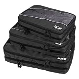 BAGSMART Travel Packing Cube (Small-Large 3 Piece) for Carry-on Travel Accessories, Suitcase and Backpacking (Double Compartment)