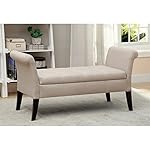 Furniture of America Arronia Upholstered Storage Bench in Ivory