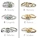 Inspirational Silver Swarovski Crystal Boho Longevity Stack Rings - Set of 3 Stacking Rings