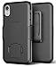 iPhone XR Belt Clip Case (2018 DuraClip) Ultra Slim Holster Shell Combo (Rubberized Grip Finish) Black (iPhone XR)