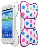 Samsung Galaxy S3 Case, Bastex Silicone 3D Bow Knot Case - Pink and Blue Dots with Purple Design For Samsung Galaxy S3, S III (i9300)