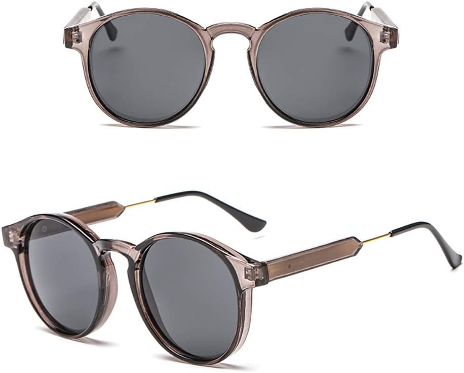 LWPCP Sunglasses, Round Metal Foot Silk Ladies Retro Glasses Metal PC Frame Sunglasses,3