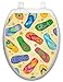 Toilet Tattoos, Toilet Seat Cover Decal,Flip Flops, Size Elongated