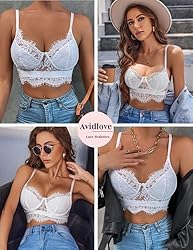 Avidlove White Lace Tank Top for Women Y2k