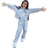 Pumpkin By L.E. Girls’ 2-Piece Sweatsuit Set, Zip-Up Hoodie with Wide-Leg Pants, Soft Cotton Lounge Outfit, 5–14 Years