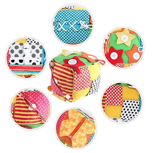 KAKIBLIN Cubic Activity Learning Toy with Zippers, Latches, Buckles