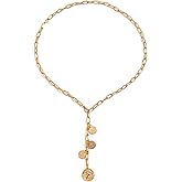 MIAZQ Coin Necklace for Women Gold and Silver Y Necklace Dainty Vintage Necklaces for Women Simple Pendant Decorative Statement Y-Shaped Chain Jewelry Gifts
