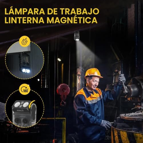 Lanterna Mini V20, Lanterna Rotativa a 180° com Luz UV de 365nm, Alarme de Buzzer de 110dB, 1000 Lúmens Super Brilhantes com 13 modos, Impermeabilizante IP67, para Caminhadas de Campismo (preto)
