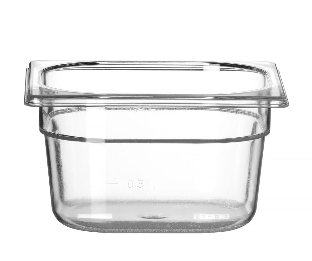 HENDI Gastronorm container 1/6, PC transparent, 176x162x(H)100 mm, 1.6 L