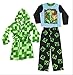 AME Minecraft Little & Big Boys Fleece Robe and Pajama Set