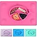 Silicone Placemat Suction Plates for Toddlers - BPA Free 3 Bowl Section Feeding Mat for Toddlers, Kids, Baby and Infant by KiddyByte