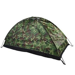 Vgeby1 Tente De Camping Camouflage Simple, Tente Extérieure Imperméable En Polyester Avec Sac De Transport Pour La Randonnée, Le Pique-nique, La Randonnée, La Pêche