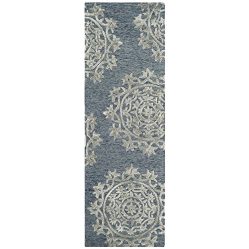 Safavieh Bella Collection BEL914A Blue Premium Wool & Viscose Runner (2'3" x 7')