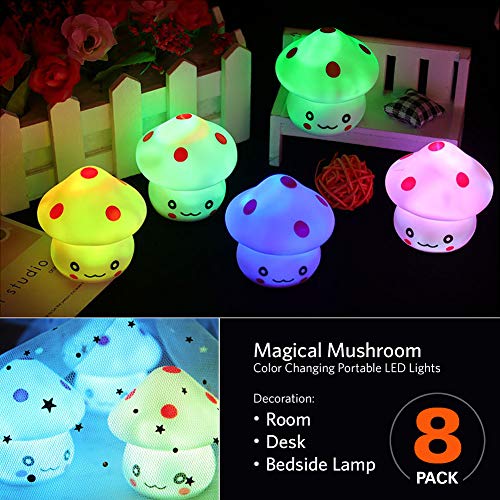 TornadoZ LED Light Up Color Changing Mushroom Toy Trendy Design Multi