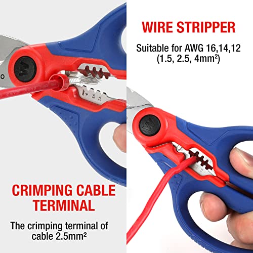 WORKPRO Stainless Electricians Scissors, 6.4\