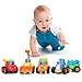 Kemuse Toddler Baby Toy Push And Go Friction Powered Car Toys Set for Children Boys Girls Kids Gift- Tractor, Bulldozer, Mixer Truck And Dumper（Set of 4）