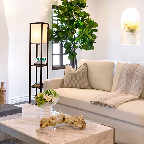 Brightech Maxwell Led Shelf Floor Lamp With Wireless Charging Pad