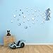 Cute Little Fairy Stars DIY Wall Decor Art 3D DIY Acrylic Mirror Wall Sticker for Kids Room Bedroom Kindergarten Wall Decals Stickers Wallpaper Home Decoration (Silver)