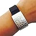 FUNKtional Wearables Roxanna Hammered Metal Charm for  Fitbit Charge/Charge HR, Silver
