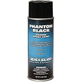 Quicksilver 802878Q1 Gloss Enamel Spray Paint, 12 oz, Phantom Black | Matches Black Mercury Outboards and MerCruiser Engines &amp; Drives
